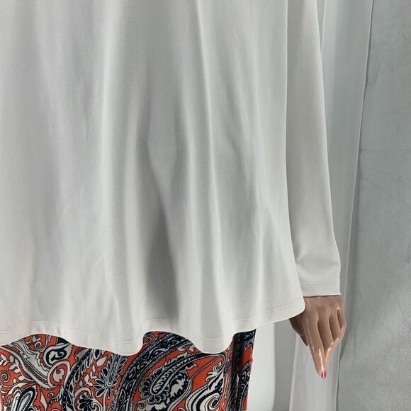 Carilyn Vaile White Cowl Neck Cape Top - Picture 3 of 12